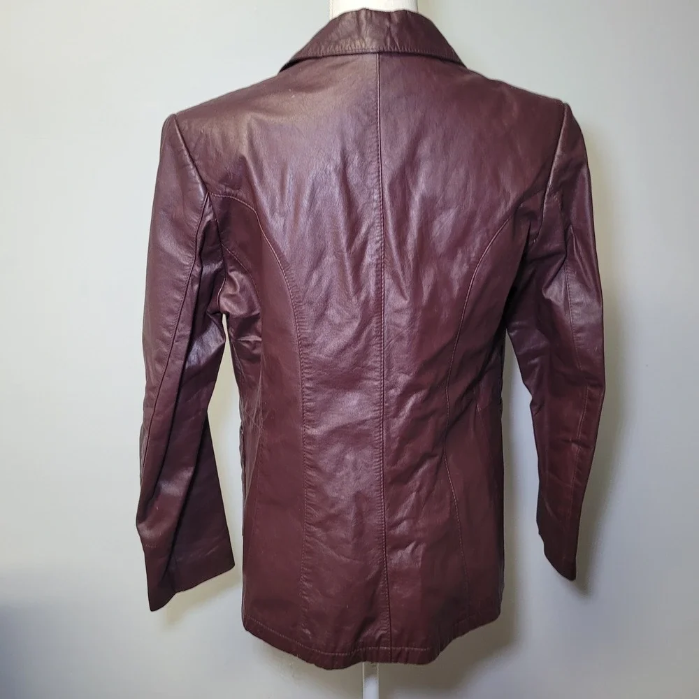 Wilsons‎ Leather Jacket Maroon Burgundy Wine Womens 14 Vintage